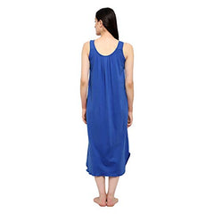 BLAZON Women's Cotton Solid Midi Slip Premium Dreams Nighty (Available Sizes: S, M, L, XL, 2XL, 3XL, 4XL, 5XL) - Sapphire Blue