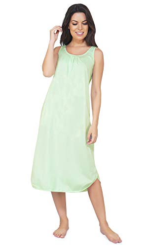 BLAZON Women's Cotton Solid Midi Slip Premium Dreams Nighty (Available Sizes: S, M, L, XL, 2XL, 3XL, 4XL, 5XL) - Sea Green
