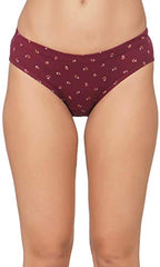 BLAZON Women's Mid Rise Hipster Floral Printed Premium Soft Skin (Inner-Elastic) Panty - Royal Blue, Maroon, Purple