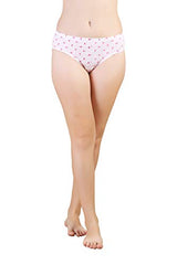 BLAZON Women's Mid Rise Hipster Soft Skin (Inner-Elastic) Panty | Floral Print | Combo Pack of 3 | Light Base | Available Sizes: S, M, L, XL, 2XL, 3XL, 4XL, 5XL - Sea Green, Off White, Baby Pink