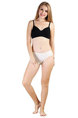 BLAZON Women's Mid Rise Hipster Soft Skin (Inner-Elastic) Panty | Floral Print | Combo Pack of 3 | Light Base | Available Sizes: S, M, L, XL, 2XL, 3XL, 4XL, 5XL - Off White, Baby Pink, Sea Green