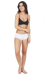 BLAZON Premium Beauty Women's White Printed Broad Elastic Cotton Panties Pack of 3