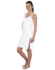 BLAZON Women's Cotton Long Camisole Fairy Full Slip Set of 2 (White)