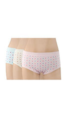 Blazon Women's Hipster Printed Panty Pack of 3 ( Baby Pink, Sea Green, Lemon )