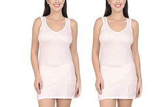 BLAZON Women's Cotton Hosiery Selfie Midi Slip Combo Pack of 2 (Available Sizes: XS, S, M, L, XL, 2XL, 3XL, 4XL, 5XL) - Baby Pink