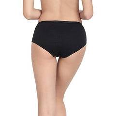 BLAZON Women's Cotton Knits Hoisery Hygien Periods Panty Available Sizes: S, M, L, XL, 2XL, 3XL, 4XL, 5XL - Black