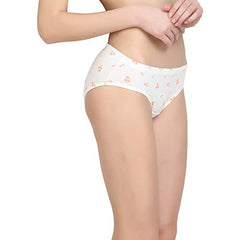 BLAZON Women's Mid Rise Hipster Soft Skin (Inner-Elastic) Panty | Floral Print | Combo Pack of 3 | Light Base | Available Sizes: S, M, L, XL, 2XL, 3XL, 4XL, 5XL - Baby Pink, Off White, Sea Green