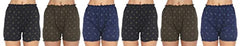 BLAZON Women's Cotton Hoisery Bloomers Floral Print Combo (Pack of 6) (Availabe Sizes: XS, S, M, L, XL, XXL, 3XL, 4XL, 5XL) - Black, Brown and Navy Blue