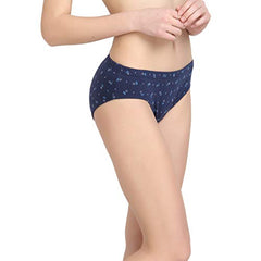 BLAZON Women's Mid Rise Hipster Soft Skin (Inner-Elastic) Panty | Floral Print | Combo Pack of 3 | Dark Base | Available Sizes: S, M, L, XL, 2XL, 3XL, 4XL, 5XL - CLIPART (Black, Brown, Navy Blue)