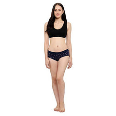 BLAZON Women's Multicolor Printed Bikini Pack of 3 (Dark Blue, Black, Brown)