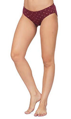 BLAZON Women's Mid Rise Hipster Floral Printed Premium Soft Skin (Inner-Elastic) Panty - Royal Blue, Maroon, Purple