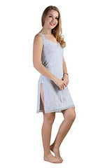 BLAZON Women's Cotton Hosiery Fairy Full Slip (Available Sizes: S, M, L, XL, 2XL, 3XL, 4XL, 5XL) - Blueberry Frost