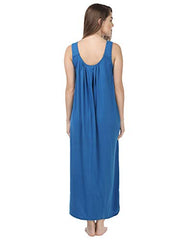 BLAZON Women's Cotton Solid Midi Slip Premium Dreams Nighty (Available Sizes: S, M, L, XL, 2XL, 3XL, 4XL, 5XL) - Royal Blue