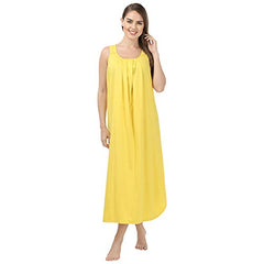 BLAZON Women's Cotton Solid Midi Slip Premium Dreams Nighty (Available Sizes: S, M, L, XL, 2XL, 3XL, 4XL, 5XL) - Yellow