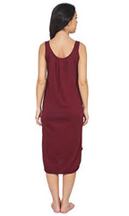 BLAZON Women's Cotton Solid Midi Slip Premium Dreams Nighty (Available Sizes: S, M, L, XL, 2XL, 3XL, 4XL, 5XL) - Tamarind