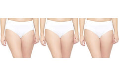 BLAZON Premium Beauty Feeling Women's Cotton Hipster Broad Elastic Panty - White