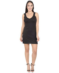 BLAZON Women's Cotton Hosiery Selfie Midi Slip Combo Pack of 2 (Available Sizes: XS, S, M, L, XL, 2XL, 3XL, 4XL, 5XL) - Black, Skin