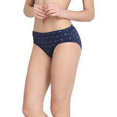 BLAZON Women's Mid Rise Hipster Soft Skin (Inner-Elastic) Panty | Floral Print | Combo Pack of 3 | Dark Base | Available Sizes: S, M, L, XL, 2XL, 3XL, 4XL, 5XL - CLIPART (Black, Brown, Navy Blue)