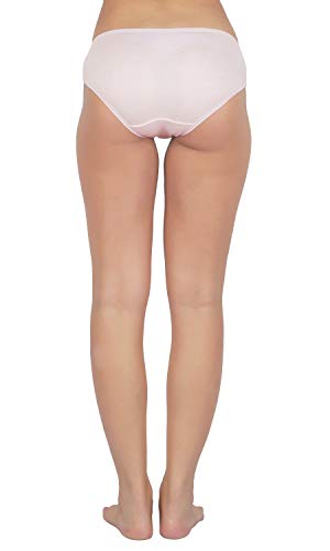 BLAZON Premium Women's Super Soft Cotton Hoisery Plain Mid Rise Hipster (Outer-Elastic) Panty |Combo Pack| Available Sizes: (S, M, L, XL, 2XL, 3XL, 4XL, 5XL) - Baby Pink, Off White, Sea Green