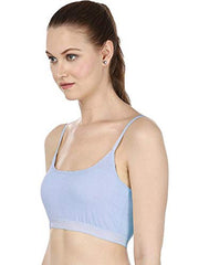BLAZON Women Sports Bra Premium Tee Free Lycra - Sky Blue, Light Pink