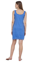 BLAZON Women's Cotton Hosiery Fairy Full Slip (Available Sizes: S, M, L, XL, 2XL, 3XL, 4XL, 5XL) - Azure Blue