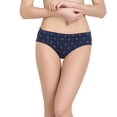 BLAZON Women's Mid Rise Hipster Soft Skin (Inner-Elastic) Panty | Floral Print | Combo Pack of 3 | Dark Base | Available Sizes: S, M, L, XL, 2XL, 3XL, 4XL, 5XL - CLIPART (Black, Brown, Navy Blue)