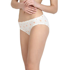 BLAZON Women's Mid Rise Hipster Soft Skin (Inner-Elastic) Panty | Floral Print | Combo Pack of 3 | Light Base | Available Sizes: S, M, L, XL, 2XL, 3XL, 4XL, 5XL - Baby Pink, Off White, Sea Green