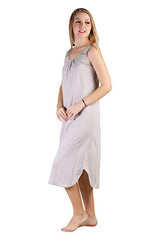 BLAZON Women's Cotton Hosiery Solid Maxi Nighty Slip (Pack of 2) Available Sizes: S, M, L, XL, 2XL, 3XL, 4XL, 5XL - Almond Frost, Brownish Grey