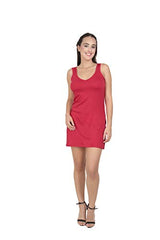 BLAZON Women's Cotton Hosiery Selfie Midi Slip Combo Pack of 2 (Available Sizes: XS, S, M, L, XL, 2XL, 3XL, 4XL, 5XL) - Red, Almond Frost