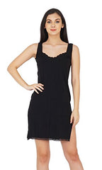 BLAZON Women's Cotton Hosiery Fairy Full Slip (Available Sizes: S, M, L, XL, 2XL, 3XL, 4XL, 5XL) - Black