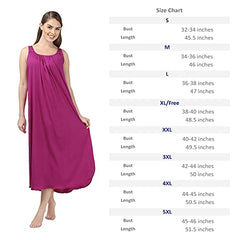 BLAZON Women's Cotton Nighty Slip - Set of 2 (Vivid Violet & White)