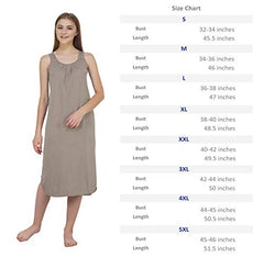 BLAZON Women's Cotton Hosiery Solid Maxi Nighty Slip (Pack of 2) Available Sizes: S, M, L, XL, 2XL, 3XL, 4XL, 5XL - Smoky Grey, Brownish Grey
