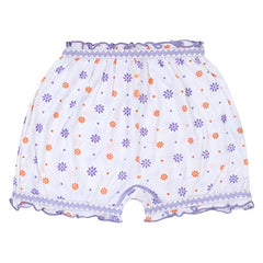 BLAZON Toddlers/Girls Cotton Hosiery Bloomer Shorts Combo Pack of 3 White Printed (Availabe Sizes: 60cm, 65cm, 70cm, 75cm)