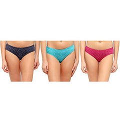 BLAZON Women's Hipster Blue, Pink, Grey Panty Pack of 3
