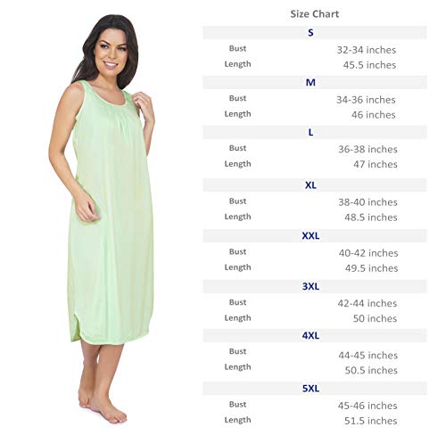 BLAZON Women's Cotton Solid Midi Slip Premium Dreams Nighty (Available Sizes: S, M, L, XL, 2XL, 3XL, 4XL, 5XL) - Sea Green