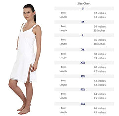 BLAZON Women's Cotton Hosiery Fairy Full Slip (Available Sizes: S, M, L, XL, 2XL, 3XL, 4XL, 5XL) - White