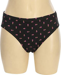 BLAZON Women's Hipster Printed Panty Pack of 3 (Black, Brown, Dark Blue)