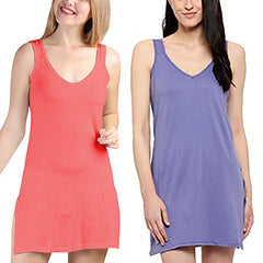 BLAZON Women's Cotton Hosiery Selfie Midi Slip Combo Pack of 2 (Available Sizes: XS, S, M, L, XL, 2XL, 3XL, 4XL, 5XL) - Lavender, Old Rose