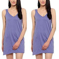 BLAZON Women's Cotton Hosiery Selfie Midi Slip Combo Pack of 2 (Available Sizes: XS, S, M, L, XL, 2XL, 3XL, 4XL, 5XL) - Lavender