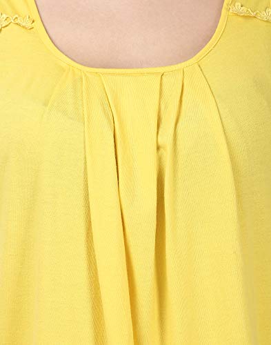 BLAZON Women's Cotton Solid Midi Slip Premium Dreams Nighty (Available Sizes: S, M, L, XL, 2XL, 3XL, 4XL, 5XL) - Yellow