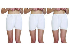 BLAZON Women's Cotton Hosiery Bloomer Plain White | Combo Pack of 3 |3XL/105cm