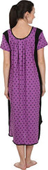 BLAZON Dreams Nighty (Half Sleeves Cotton Nighty) - Purple