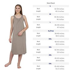 BLAZON Women's Cotton Solid Midi Slip Premium Dreams Nighty (Available Sizes: S, M, L, XL, 2XL, 3XL, 4XL, 5XL) - Smoky Grey