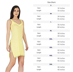 BLAZON Women's Cotton Hosiery Fairy Full Slip (Available Sizes: S, M, L, XL, 2XL, 3XL, 4XL, 5XL) - Dull Yellow/Khaki/Skin
