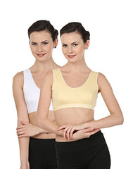 BLAZON Women Sports Bra Premium Victoria - White, Skin