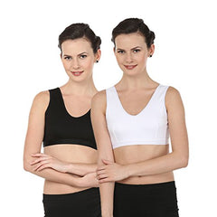 BLAZON Women Sports Bra Premium Victoria - White, Black