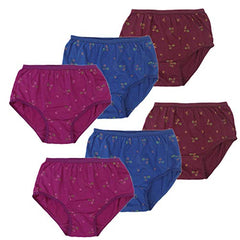 BLAZON Toddlers/Kids/Baby Girls Junior Panty | 100% Super Combed Cotton Knits Hosiery | Floral Print | Combo Pack of 6 | Dark Base | Sizes: 45cm, 50cm, 55cm, 60cm, 65cm, 70cm, 75cm