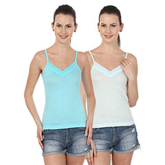 BLAZON Women's Camisole Set of 2 (Sea Green, Turquoise)