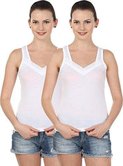 BLAZON Women's Camisole Set of 2 (White)