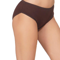BLAZON Premium Women's Super Soft Cotton Hoisery Plain Mid Rise Hipster (Outer-Elastic) Panty |Combo Pack| Available Sizes: (S, M, L, XL, 2XL, 3XL, 4XL, 5XL) - White, Black, Brown, Navy Blue